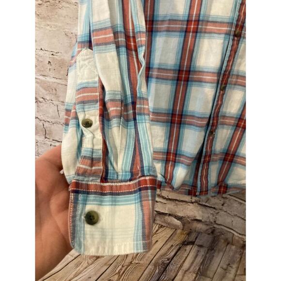 Timberland Shirt Mens Large Multicolor Plaid Button Up Regular Fit Cotton - Picture 2 of 14